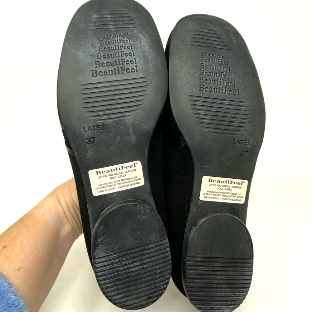 Beautifeel Plie Black sparkle suede dress casual loafers - Picture 7 of 8